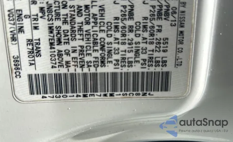 2014 Infiniti Qx70 from USA, damaged, VIN JN8CS1MW7EM410374